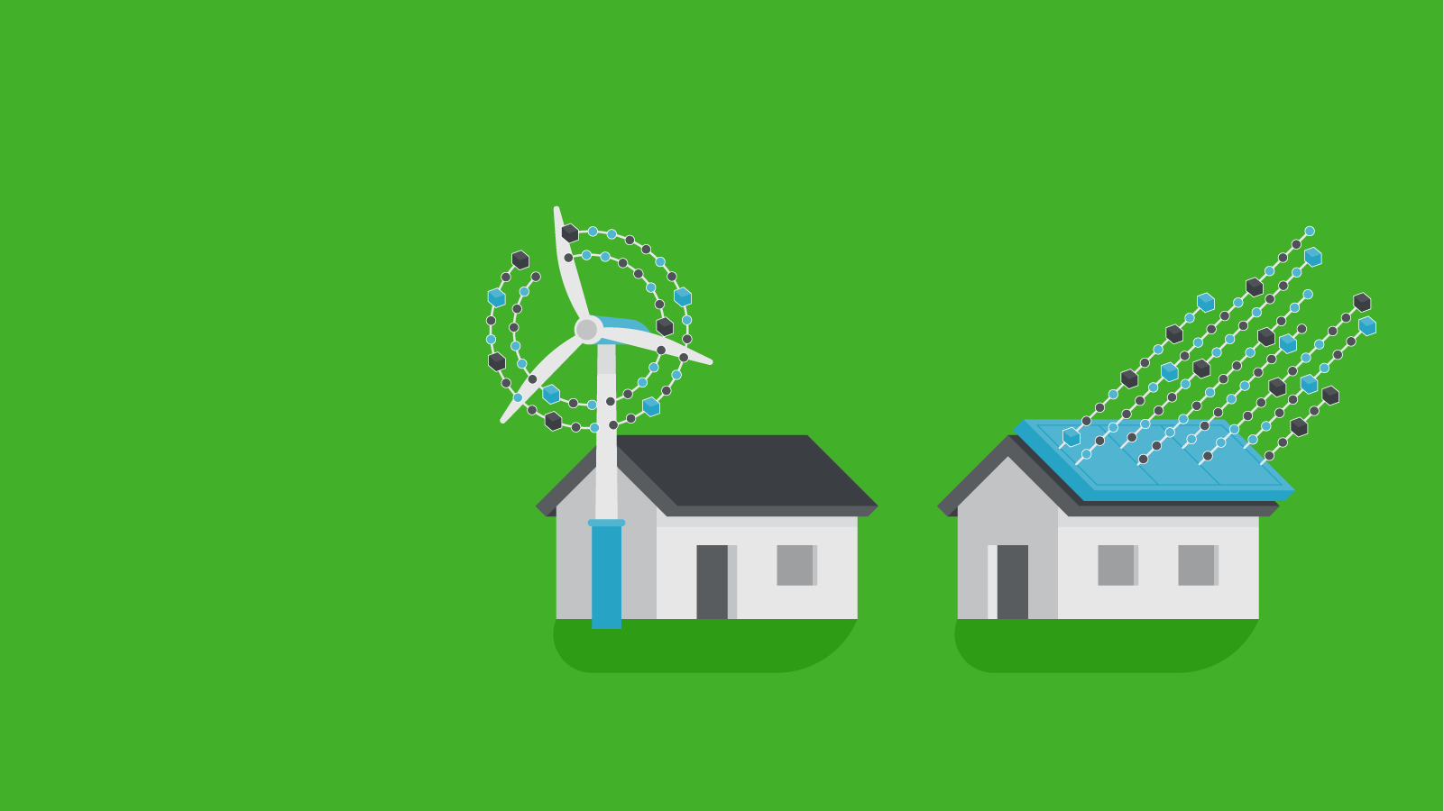 Huse der bruger vind- eller solenergi